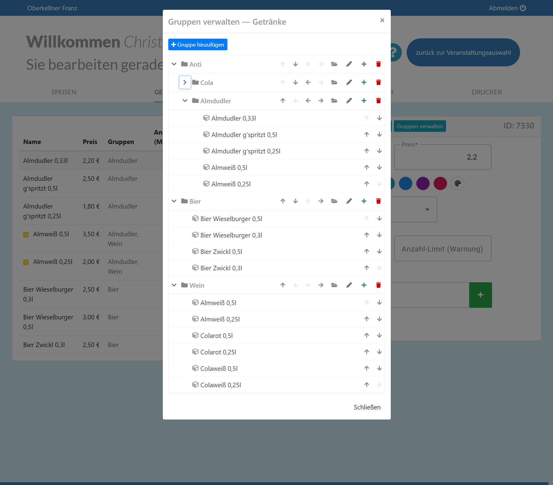 Hierarchische Gruppen-Verwaltung mit Drag-and-Drop